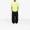 Maglietta da uomo Balenciaga con stampa del logo, maniche corte, giallo 641675TJVF77110