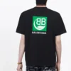 Maglietta da uomo Balenciaga con stampa del logo, maniche corte, nera 594579THV631000