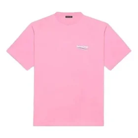 Maglietta da uomo Balenciaga con stampa del logo, maniche corte, rosa 641675TJVF75713 Maglietta da uomo Balenciaga con stampa del logo, maniche corte, rosa 641675TJVF75713