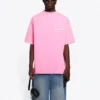Maglietta da uomo Balenciaga con stampa del logo, maniche corte, rosa 641675TJVF75713