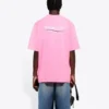 Maglietta da uomo Balenciaga con stampa del logo, maniche corte, rosa 641675TJVF75713