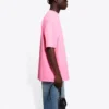 Maglietta da uomo Balenciaga con stampa del logo, maniche corte, rosa 641675TJVF75713