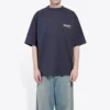 Maglietta da uomo Balenciaga con stampa “Political Campaign”, maniche corte, blu navy 570803TAV444128