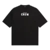 Maglietta da uomo Balenciaga Crew con stampa alfabetica a maniche corte, nera 620969TIV741070