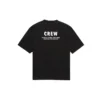 Maglietta da uomo Balenciaga Crew con stampa alfabetica a maniche corte, nera 620969TIV741070