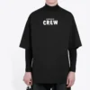 Maglietta da uomo Balenciaga Crew con stampa alfabetica a maniche corte, nera 620969TIV741070