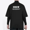 Maglietta da uomo Balenciaga Crew con stampa alfabetica a maniche corte, nera 620969TIV741070