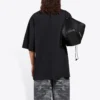 Maglietta da uomo Balenciaga da corsa con stampa a motivi e logo, ampia, a maniche corte, nera 641614TJVK61070