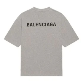 Maglietta da uomo Balenciaga FW21 con stampa logo, stile retrò, maniche corte, grigia 612966TIVG51167 Maglietta da uomo Balenciaga FW21 con stampa logo, stile retrò, maniche corte, grigia 612966TIVG51167