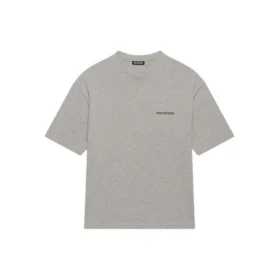 Maglietta da uomo Balenciaga FW21 con stampa logo, stile retrò, maniche corte, grigia 612966TIVG51167 Maglietta da uomo Balenciaga FW21 con stampa logo, stile retrò, maniche corte, grigia 612966TIVG51167