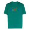 Maglietta da uomo Balenciaga Paris Love Regular con stampa a maniche corte, verde 594579TGV433640