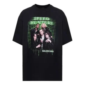 Maglietta da uomo Balenciaga Speedhunters Band a maniche corte, nera 556133TCV381000 Maglietta da uomo Balenciaga Speedhunters Band a maniche corte, nera 556133TCV381000