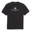 Maglietta da uomo Balenciaga SS21 con logo alfabetico a maniche corte, nera 570803TFV761000