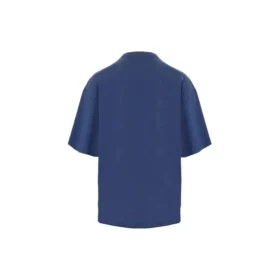 Maglietta da uomo Balenciaga SS21 con stampa a motivo running e logo, dal taglio ampio, a maniche corte, blu 641614TJVK64866 Maglietta da uomo Balenciaga SS21 con stampa a motivo running e logo, dal taglio ampio, a maniche corte, blu 641614TJVK64866