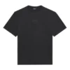 Maglietta da uomo Balenciaga SS21 con stampa del logo, dal taglio ampio, a collo tondo e maniche corte, nera 641675TKV711069