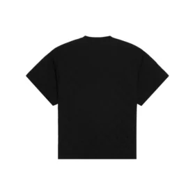 Maglietta da uomo Balenciaga SS21 con stampa del logo, dal taglio ampio, a collo tondo e maniche corte, nera 641675TKV711069 Maglietta da uomo Balenciaga SS21 con stampa del logo, dal taglio ampio, a collo tondo e maniche corte, nera 641675TKV711069