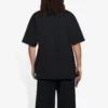 Maglietta da uomo Balenciaga SS21 con stampa del logo, dal taglio ampio, a collo tondo e maniche corte, nera 641675TKV711069