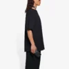 Maglietta da uomo Balenciaga SS21 con stampa del logo, dal taglio ampio, a collo tondo e maniche corte, nera 641675TKV711069