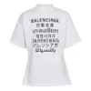 Maglietta da uomo Balenciaga SS21 con stampa “Word”, maniche corte, bianca 641613TJVI59040