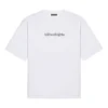 Maglietta da uomo Balenciaga Symbolic a maniche corte con stampa alfabetica e collo rotondo, bianca 620969TIV509040