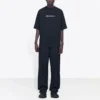 Maglietta da uomo Balenciaga Symbolic a maniche corte con stampa alfabetica e collo rotondo, nera 620969TIV501070
