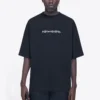 Maglietta da uomo Balenciaga Symbolic a maniche corte con stampa alfabetica e collo rotondo, nera 620969TIV501070
