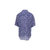 Maglietta in seta minimal con strisce con logo “Blue Dirty White” 681813TNL054644