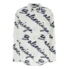 Maglietta minimal a maniche corte con logo scarabocchiato “White Navy” 681812TOLE99167