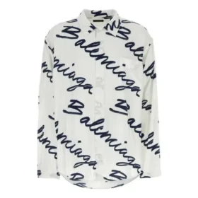 Maglietta minimal a maniche corte con logo scarabocchiato “White Navy” 681812TOLE99167 Maglietta minimal a maniche corte con logo scarabocchiato “White Navy” 681812TOLE99167