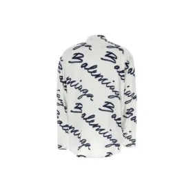 Maglietta minimal a maniche corte con logo scarabocchiato “White Navy” 681812TOLE99167 Maglietta minimal a maniche corte con logo scarabocchiato “White Navy” 681812TOLE99167
