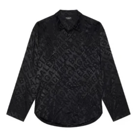 Maglietta minimal con logo su tutta la superficie “Nero” 681812TLO581000