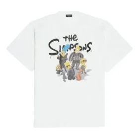 Maglietta oversize in cotone Balenciaga x THE SIMPSONS “White” 676589TLVG70901