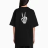 Maglietta SS21 Drip Peace con stampa, vestibilità ampia, nera 641655TKVA11012