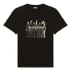 Maglietta unisex a maniche corte, ampia, con stampa del logo e ritratto della band, stile retrò, nera 612966TIVA11000