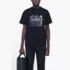 Maglietta unisex a maniche corte, ampia, con stampa del logo e ritratto della band, stile retrò, nera 612966TIVA11000