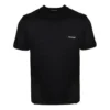 Maglietta unisex a maniche corte con colletto rotondo e logo piccolo, nera 556151TYK281000