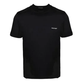 Maglietta unisex a maniche corte con colletto rotondo e logo piccolo, nera 556151TYK281000 Maglietta unisex a maniche corte con colletto rotondo e logo piccolo, nera 556151TYK281000