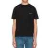 Maglietta unisex a maniche corte con colletto rotondo e logo piccolo, nera 556151TYK281000