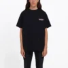 Maglietta unisex a maniche corte con logo, vestibilità ampia, nera 556150TAV441000