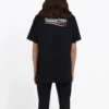 Maglietta unisex a maniche corte con logo, vestibilità ampia, nera 556150TAV441000