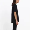 Maglietta unisex a maniche corte con logo, vestibilità ampia, nera 556150TAV441000