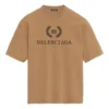 Maglietta unisex a maniche corte con stampa a motivo BB, color kaki 578139TEV529610