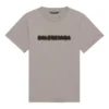 Maglietta unisex a maniche corte, stile retrò classico, con logo sfocato e fori, grigia 661705TKVD58174