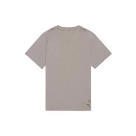 Maglietta unisex a maniche corte, stile retrò classico, con logo sfocato e fori, grigia 661705TKVD58174 Maglietta unisex a maniche corte, stile retrò classico, con logo sfocato e fori, grigia 661705TKVD58174