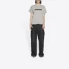 Maglietta unisex a maniche corte, stile retrò classico, con logo sfocato e fori, grigia 661705TKVD58174