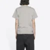 Maglietta unisex a maniche corte, stile retrò classico, con logo sfocato e fori, grigia 661705TKVD58174