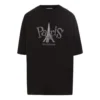Maglietta unisex con stampa “Paris”, girocollo, nera 594599TGV661000