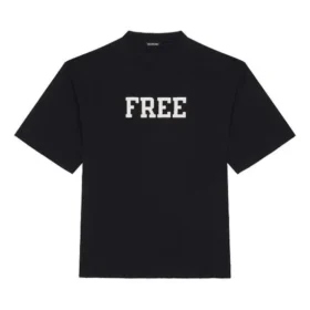 Maglietta unisex FW 21 con stampa di lettere a scelta, nera 661715TKVD31070 Maglietta unisex FW 21 con stampa di lettere a scelta, nera 661715TKVD31070