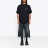 Maglietta unisex SS21 con stampa aziendale, girocollo e maniche corte, nera 612966TKV861070