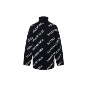 Maglione a collo alto con logo su tutta la superficie “Black White” 621018T15674177